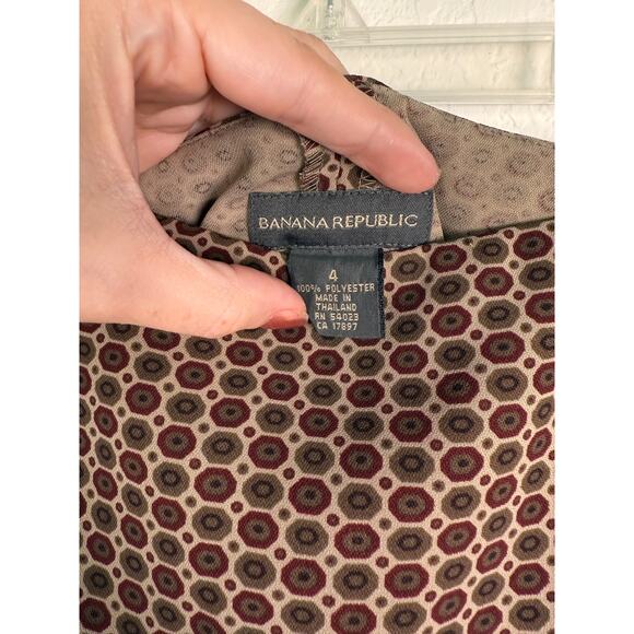 Banana Republic Geometric Print A-Line Skirt - Size 4 - Classic Style - Picture 2 of 4